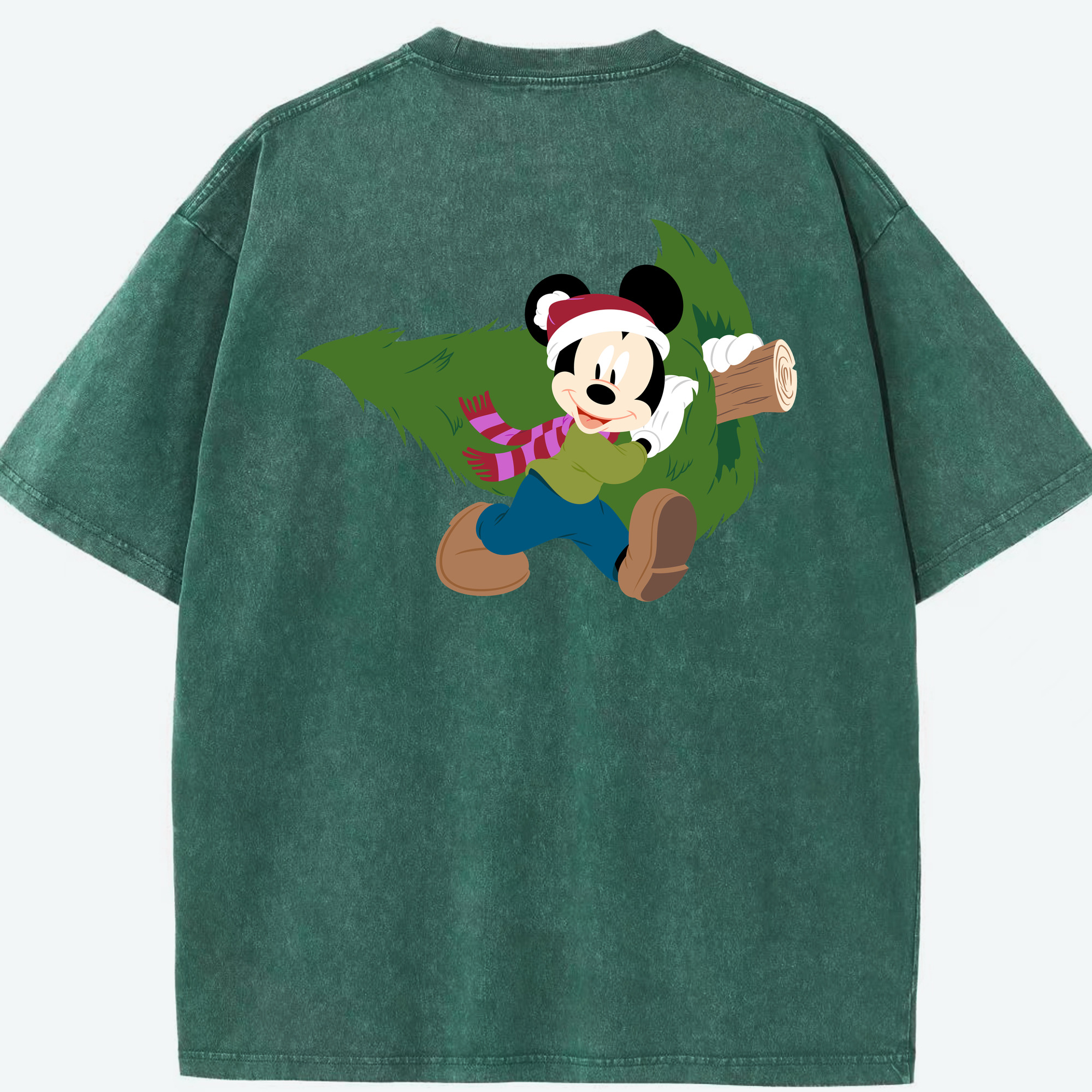 （画像用） ミッキーマウス Mickey Mouse 綿100% ヴィンテージ風 半袖Tシャツ（背面プリント）